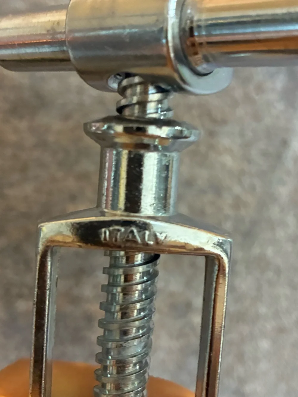 Vintage Irvinware Silver Corkscrew Puller Bottle Opener Made in Italy T Frame